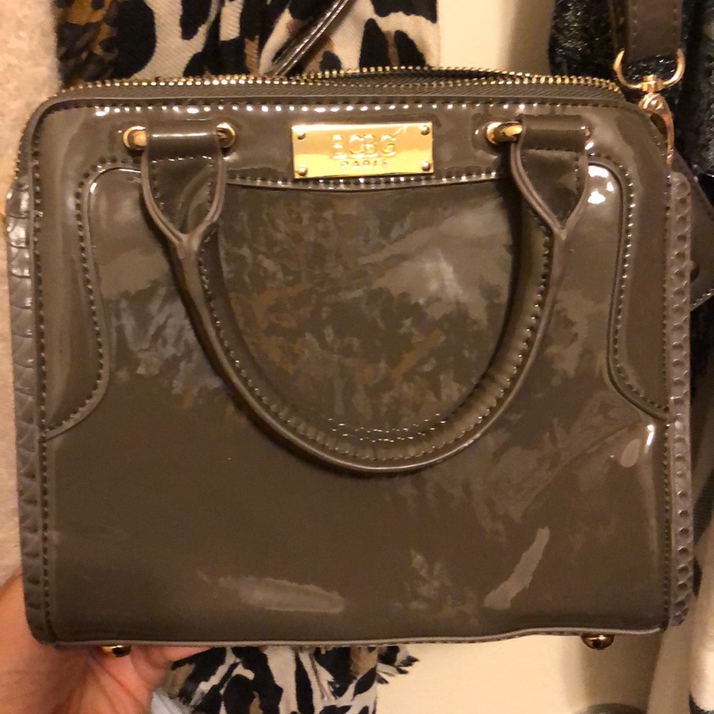 Bcbg bag patent grey bag